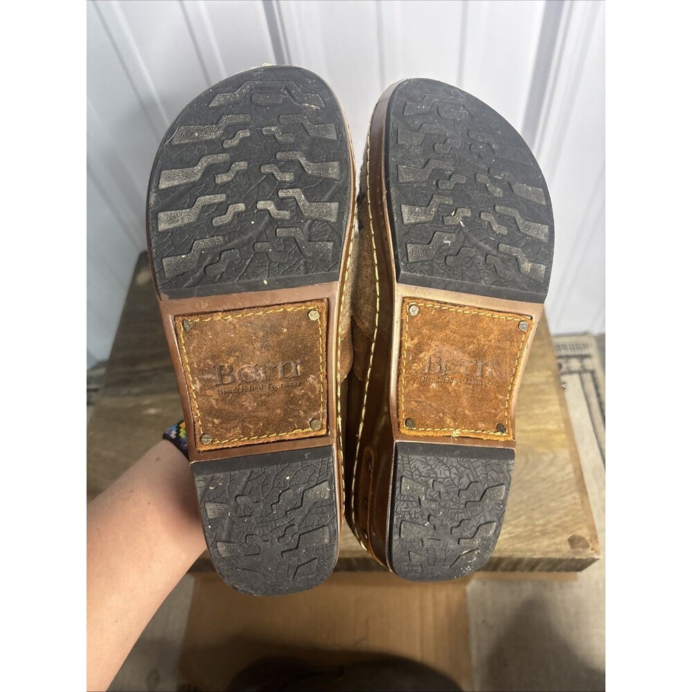 Born Bailie Clogs Leather And Woven Size 8 - Picture 8 of 8